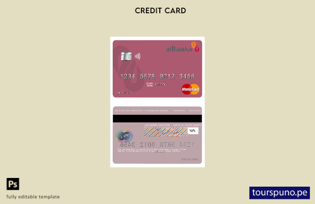 lista para imprimir la plantilla de mastercard del Pakistán Al Baraka Bank